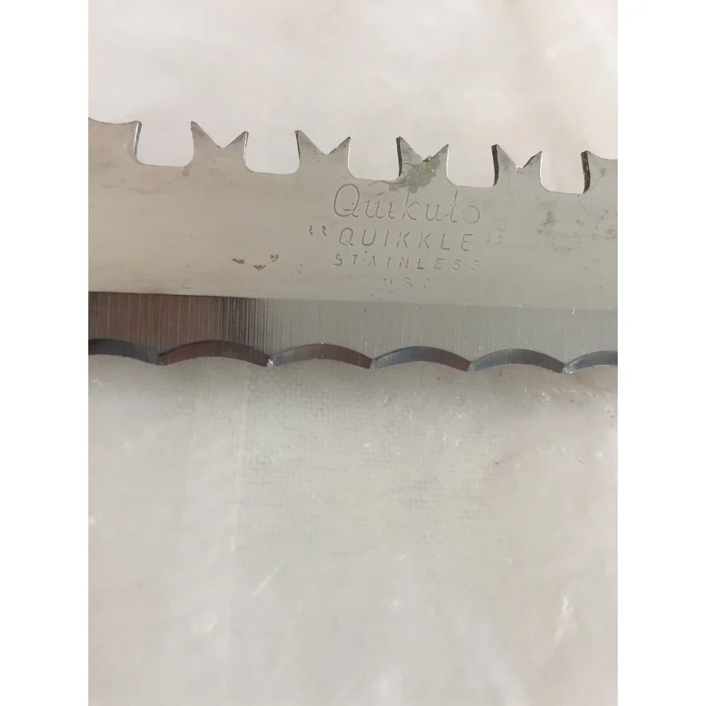 Vintage 60s Quikut Knives Lot of 2 Serrated Kitchen Bread &‎ Butter Utility USA